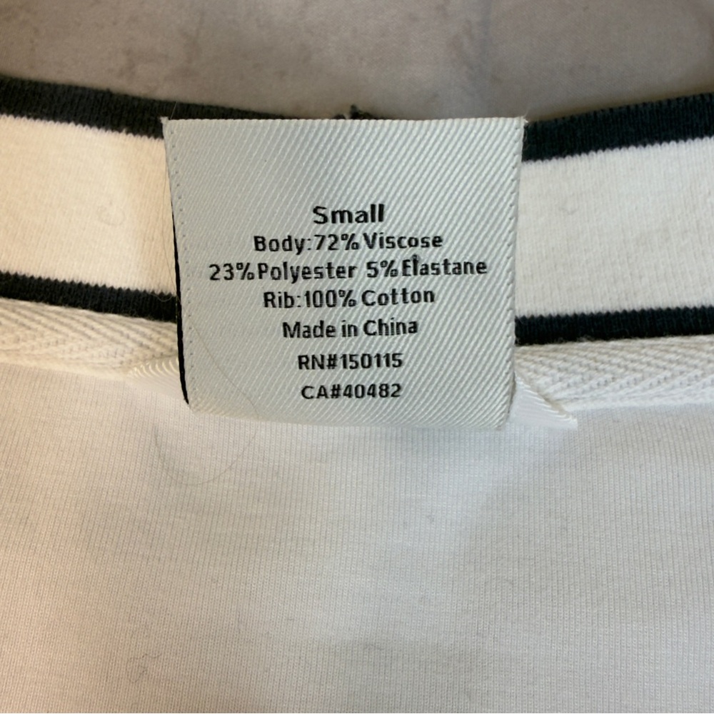 VARLEY Antonia Relaxed Button-Front Cardigan - Small - White/Navy - Picture 7 of 7